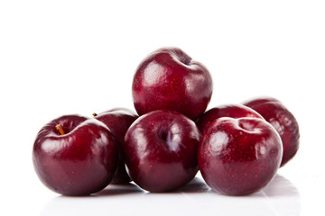plums  fruit isolated on white background