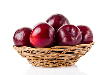 plums  fruit isolated on white background