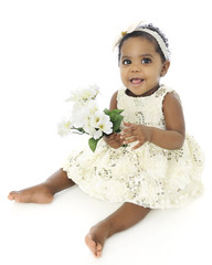 Happy Baby with Flowers