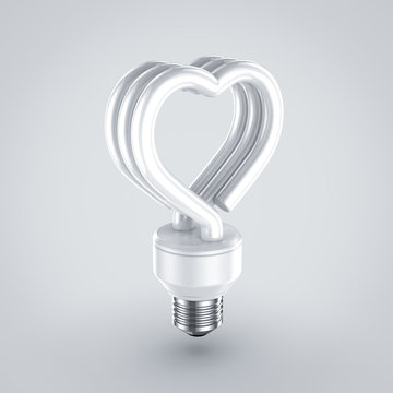 fluorescent light heart shape