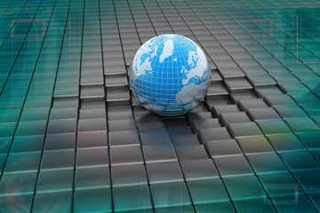 Earth in abstract background