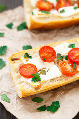 Vegetarian baguette sandwich