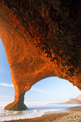 Legzira stone arches, Atlantic Ocean, Morocco, Africa - 62752448