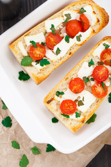 Vegetarian baguette sandwich