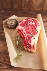 raw beef Rib bone  steak
