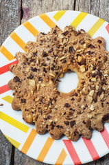 delicious cookie of the home baking with nuts