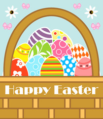 Happy Easter background card with basket