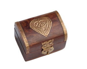 Wooden trunk with gold