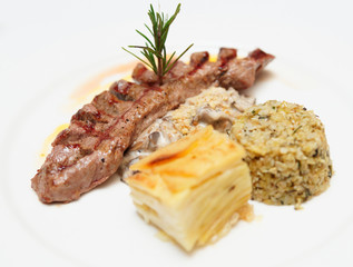 Lamb tenderloin on plate