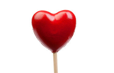 Red candy with shaped heart