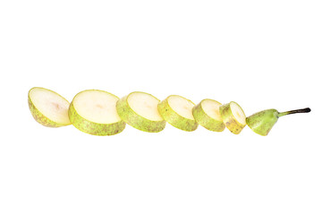 Green Pear Isolated on White Background