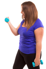 Naklejka premium Large Woman exercising