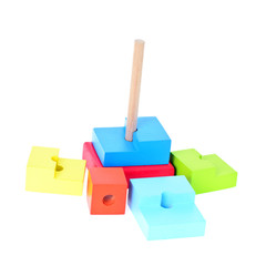 Children's toys isolated on white background