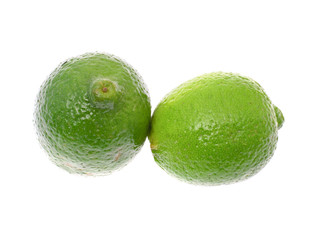 Fresh Ripe Lime, Isolated on White Background.