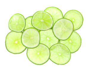 Fresh Ripe Lime, Isolated on White Background.
