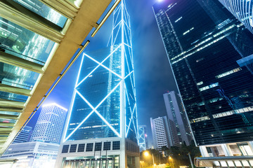 Fototapeta na wymiar modern buildings of the city at night