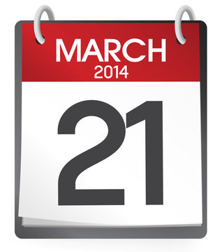 Calendar of 21st of March 2014 Vector