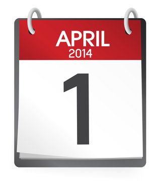 Calendar of 1st of April Vector
