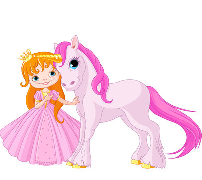Cute Princess and Unicorn