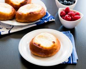 Cottage cheese pastry pies, vatrushka in Russian cuisine.