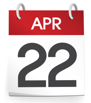 Calendar of 22nd of April Vector