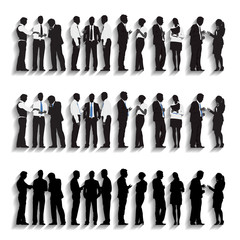 Silhouettes of Business People Standing Vector