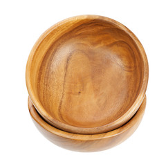 Empty bowls isolated on white background.