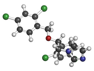 Miconazole antifungal drug molecule.