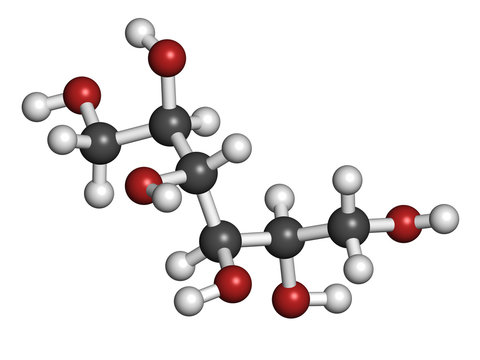 Mannitol (mannite, manna sugar) molecule. 