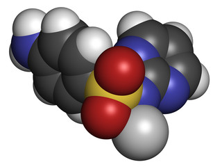Silver sulfadiazine topical antibacterial drug molecule. 