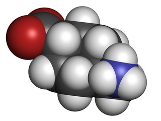 Tranexamic acid antifibrinolytic drug molecule.