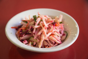 vegetable salad in a white plate