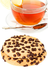 Chocolate chip cookies isolated