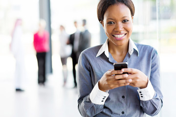 african businesswoman using smart phone