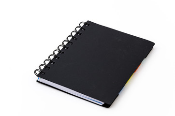 Black notebook isolated