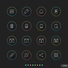 Application interface Icons set