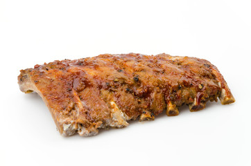 Ribs bbq pork isolated white background