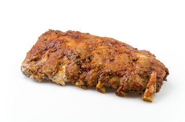 Ribs bbq pork isolated white background