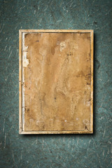 Photo frame on wooden board background texture