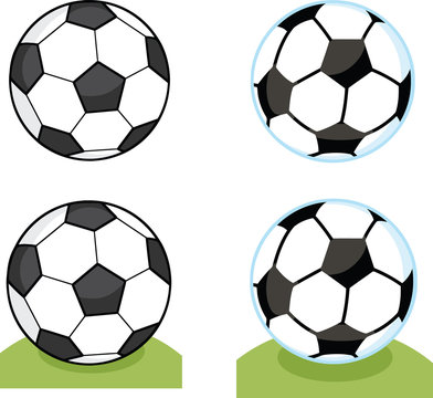 Cartoon Soccer Balls  Collection Set