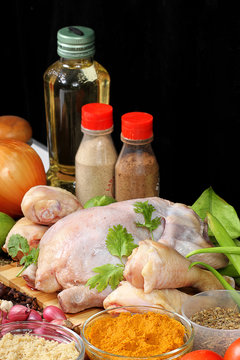 chicken raw and spices