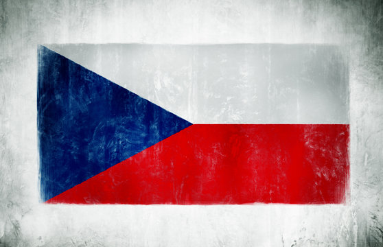 Painting Of The National Flag Of Czech Republic