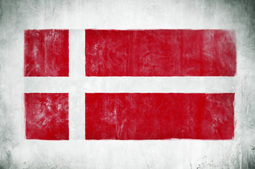 Painting Of The National Flag Of Denmark