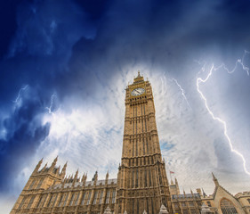 Storm over Houses of Parliament - London