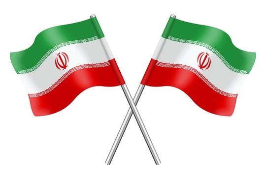 Two Iranian flags