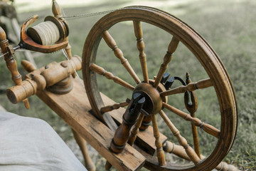 Old wooden distaff