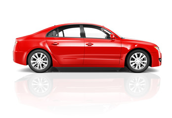 Fototapeta na wymiar Red Luxury 3D Car