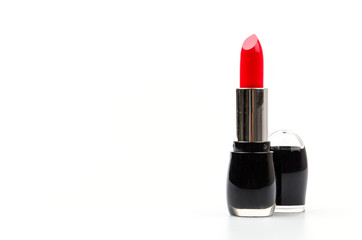 lipsticks isolated white background