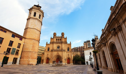Wide angle shot of Fadri tower and Gothic Cathedral