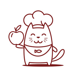 Character chef in a chef's hat line art